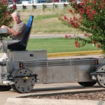 Roam Transport MicroWay chassis entering parking lot for testing. MegaRail